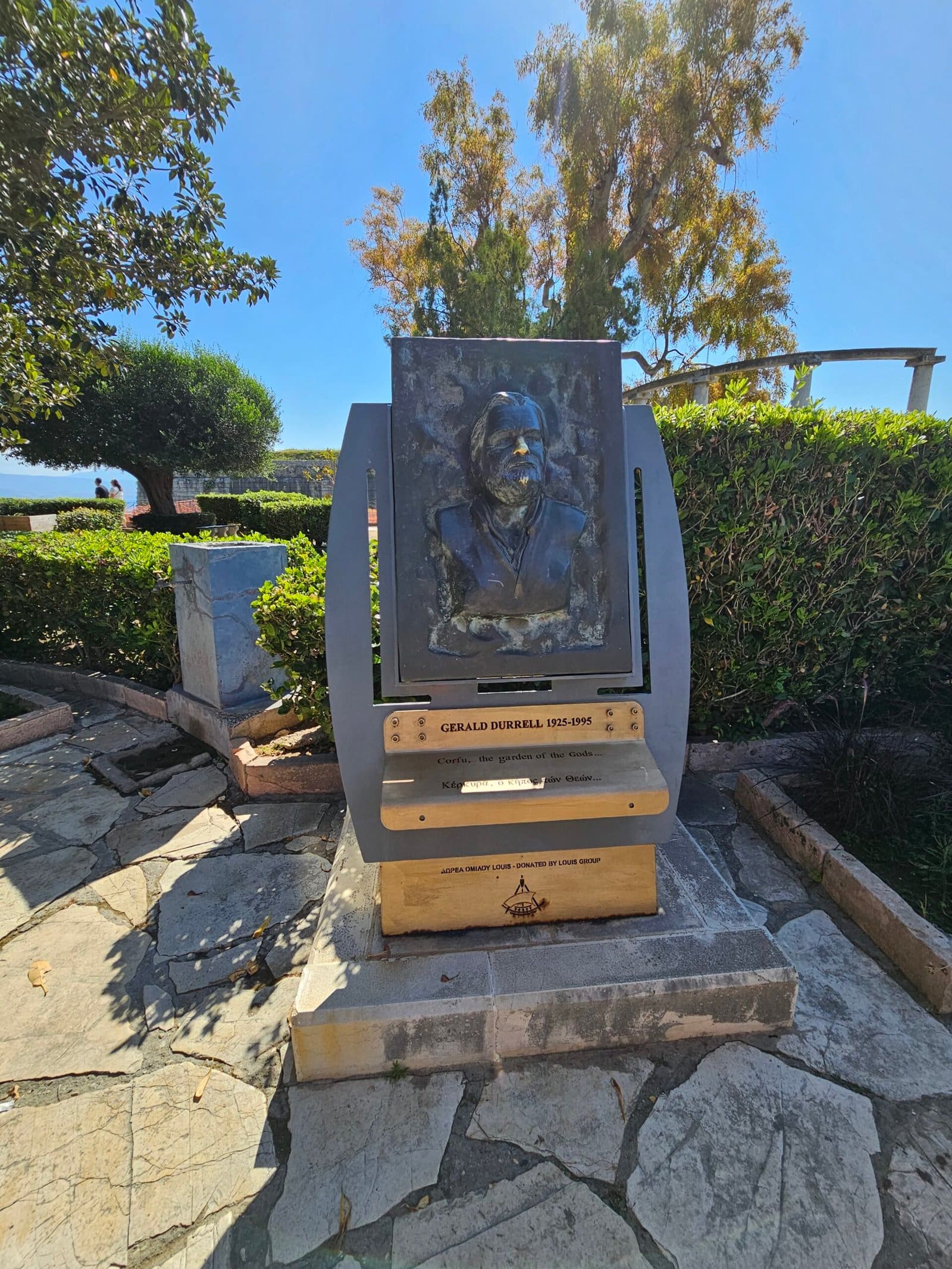 gerald durrell statue in Corfu