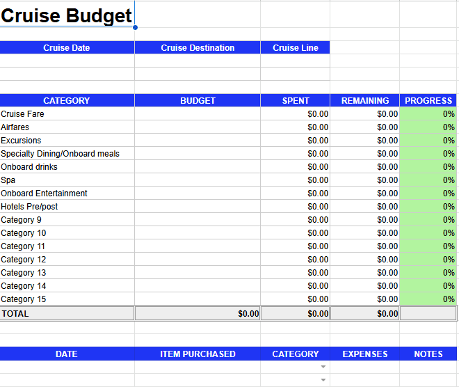 Cruise Budget Planner