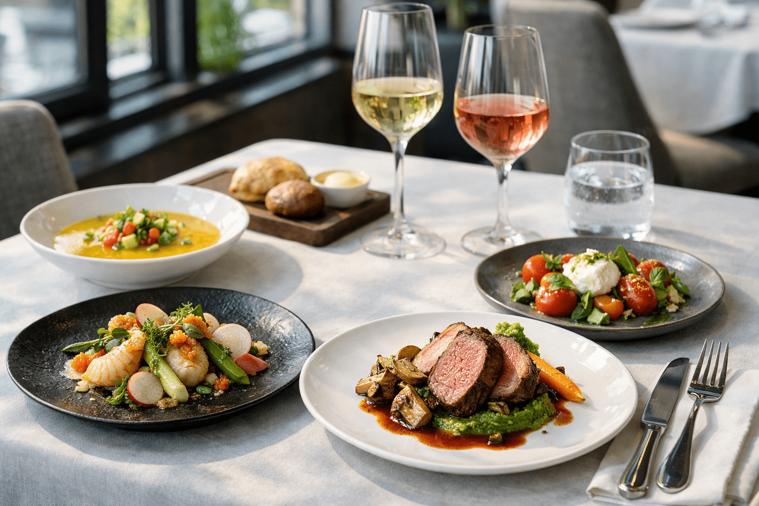 fine dining lunch experience at a lower cost than dinner