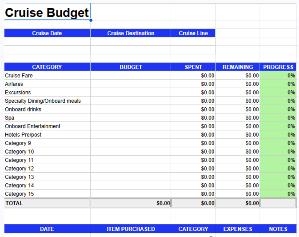 Cruise Budget Planner