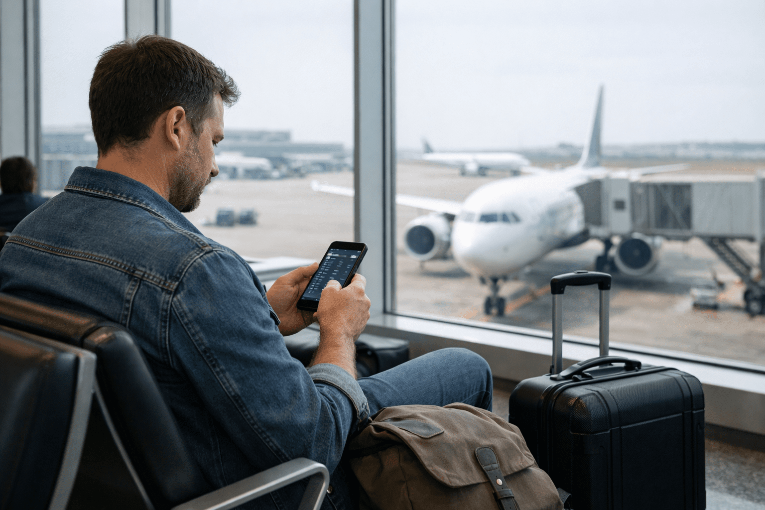 traveller choosing flight timing to reduce jet lag