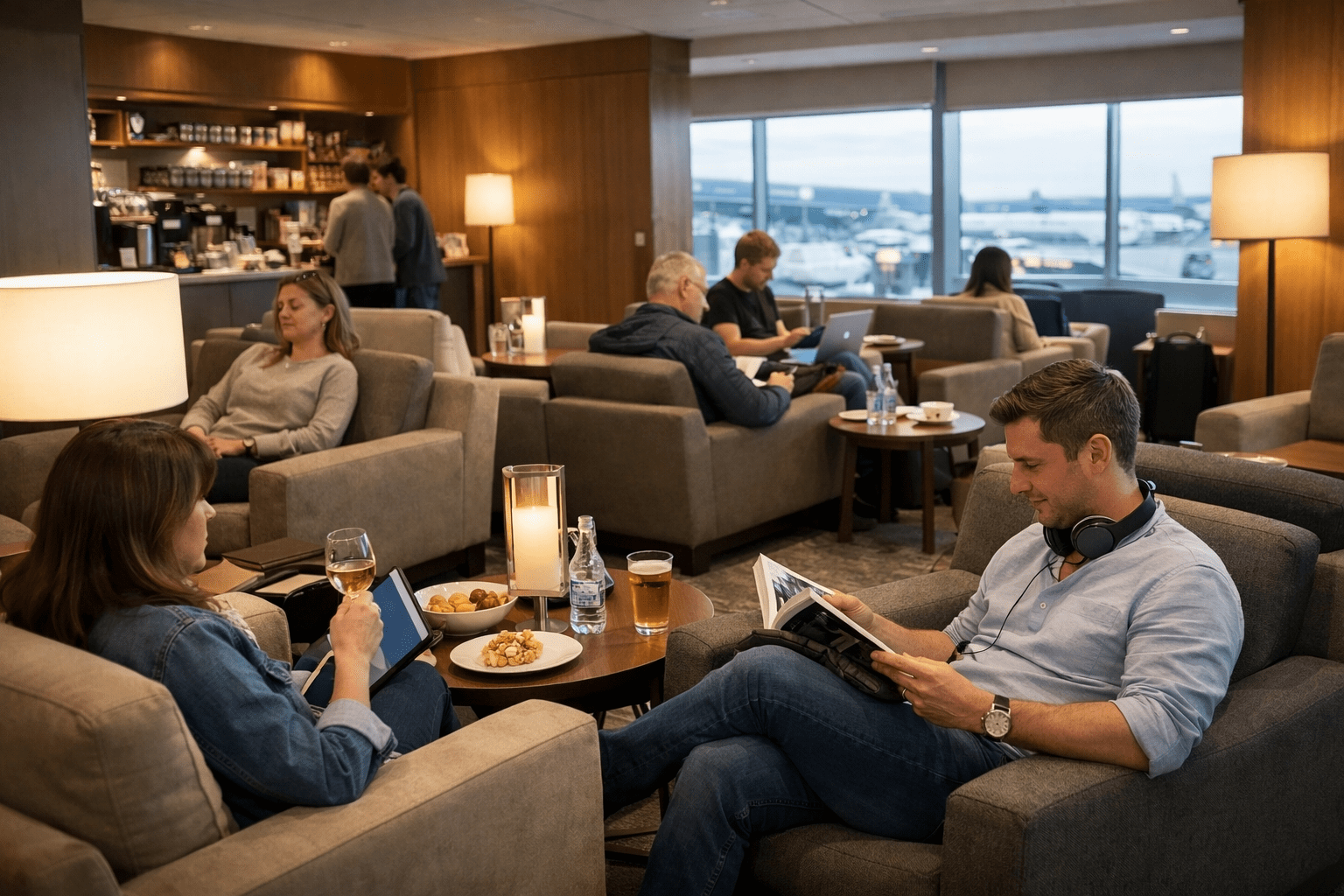 airport lounge access making economy travel feel more luxurious
