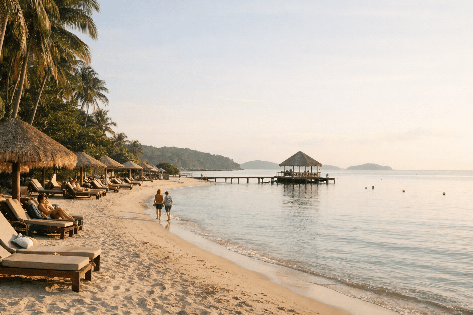 quiet beach during off peak travel season