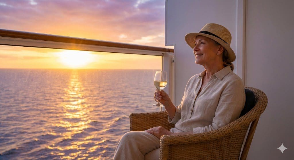 a woman on a single cruises for over 60 cruise