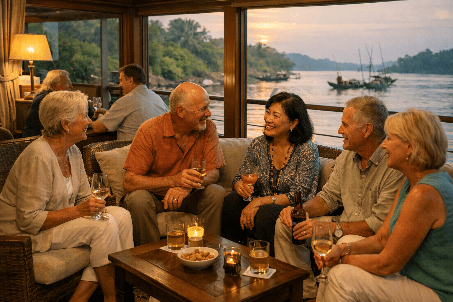 Mekong River cruise social life