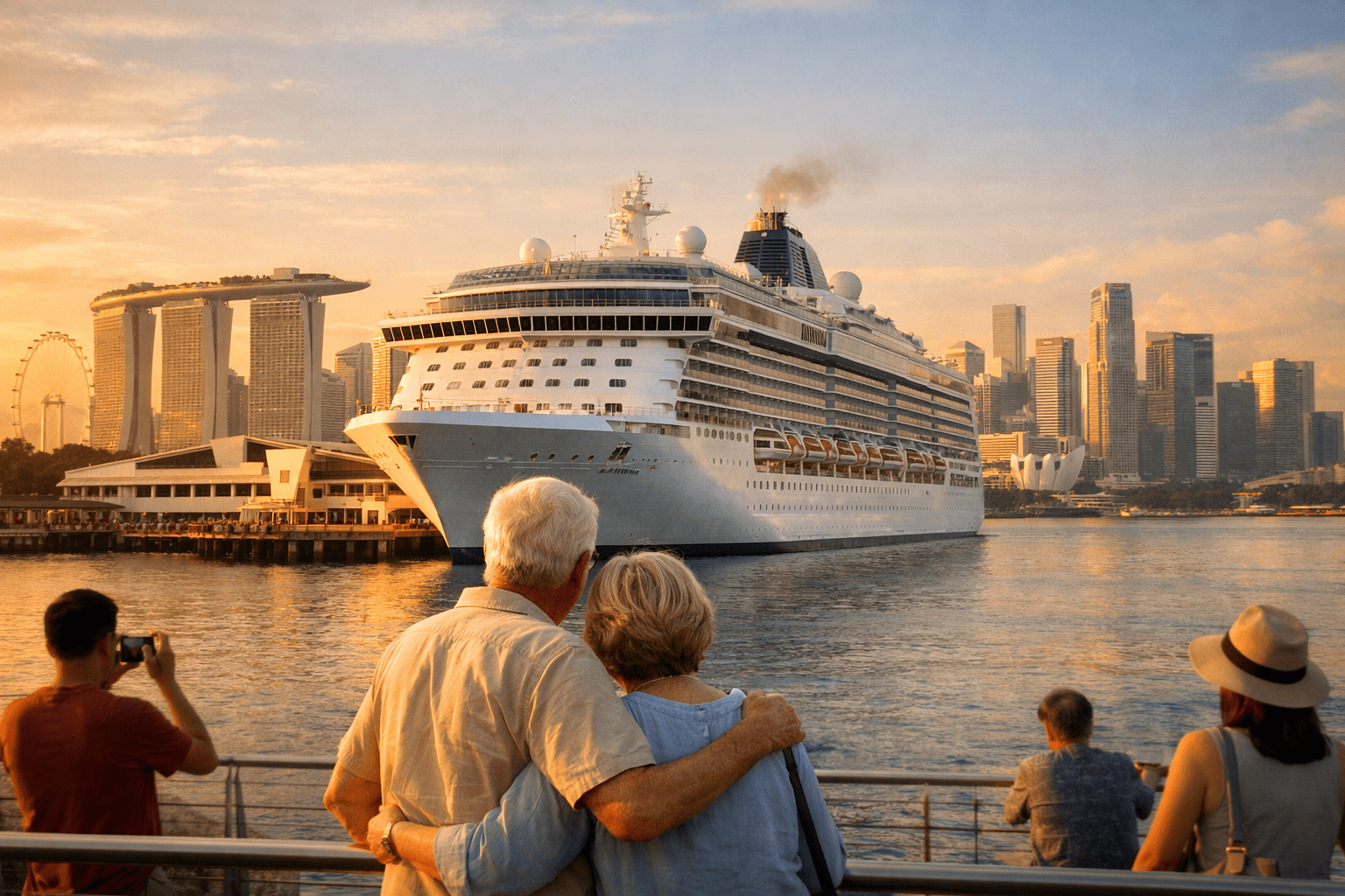 Asian Ocean cruise ship at Singapore