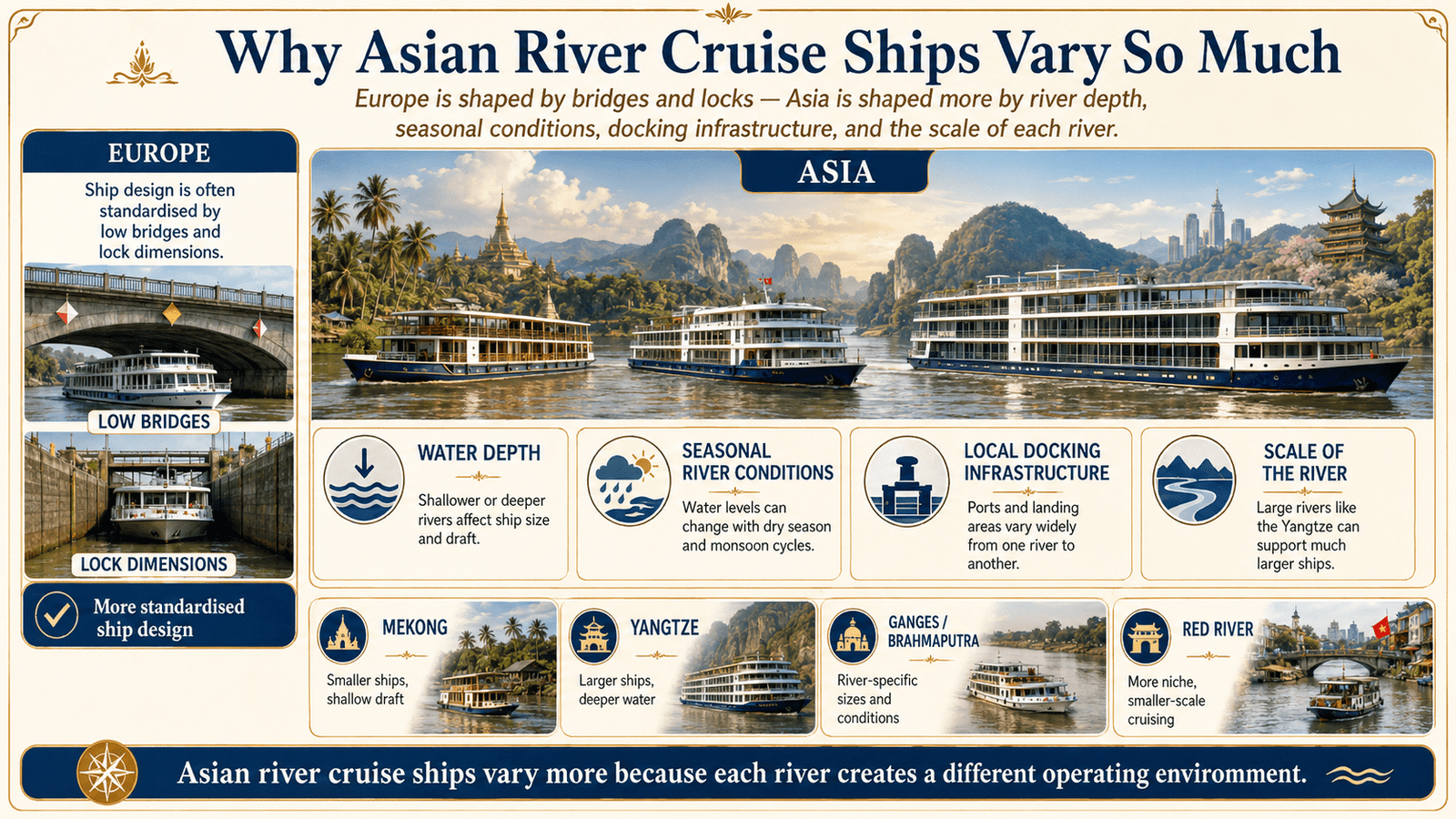 why asian river ships vary so much